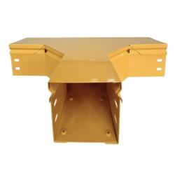 CHAROFIL CHFBTH4X4R8EPK CHFIBER T Horizontal de Aluminio para Fibra Optica 4" de Peralte 4" de Ancho y Radio de 8" con Pintura Epoxica Amarilla Incluye Tapa un Par de Coples y Tornilleria
