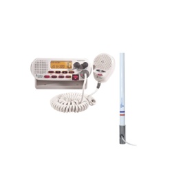 COBRA MRF45D/KIT5101 Kit de radio MRF45D | mas antena marina TX-5101-SYS fabricada en fibra de vidrio con base roscable de acero inoxidable