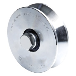 COMUNELLO 1150-2050-001 Rueda de 12 cm SIN Soporte Para Puertas Corredizas de Hasta 450 Kg / Canal Tipo "V"