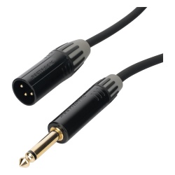 COSMICONN CMC-MM3-PM-L-3M Cable de Audio XLR a Plug / 3 Polos Macho a 1/4 in Mono / Doble Blindaje / Longitud 3 m (9.8 ft) / Conectores Seetronic Serie M