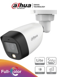 DAHUA DHT0290071 DAHUA HAC-HFW1509CN-A-LED - Camara Bullet Full Color de 5 MP con lente de 2.8 mm y apertura de 112. Incluye microfono integrado LEDs para vision nocturna hasta 20 metros WDR de 120