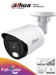 DAHUA DHT0290099 DAHUA DH-HAC-HFW1239TN-A-LED-0360B-S3 - Camara Bullet Full Color de 2 Megapixeles 1080p microfono integrado lente de 3.6mm WDR 130dB LEDs para 20m proteccion IP67 y tecnologia St