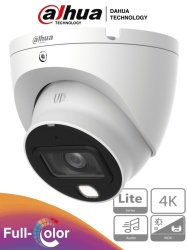 DAHUA DHT0300048 DAHUA HAC-HDW1809TLM-A-LED -Camara Domo Eyeball 4k Full Color/ 8 MP/Lente de 2.8mm/106 Grados de Apertura/ Microfono Integrado/ 20 Metros de Iluminacion/ Imagen a Todo Color 24/7/ Sup