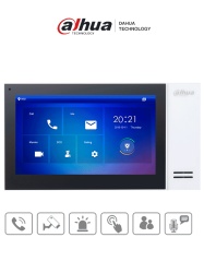 DAHUA DHT2210004 DAHUA VTH2421FW-P - Monitor IP de 7" Serie Pro con pantalla tactil 8GB de memoria PoE estandar ranura MicroSD admite 9 monitores adicionales llamada grupal videos mensajes y 6
