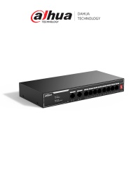 DAHUA DHT3720049 DAHUA SF1010LP - Switch PoE de 10 Puertos Fast Ethernet/ 8 Puertos PoE 10/100 / 65 Watts Totales / 2 Puertos Uplink RJ-45/ PoE watchdog/ Hasta 250 metros/ Switching 12 Gbps/ Protecci