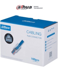 DAHUA DHT6270001 DAHUA PFM976-531-PT - Caja con 100 Plugs Pass through RJ45 Cat5e/ Chapado de Oro de 15 U"/ Clasificacion de Resistencia al Fuego UL94V-2 /