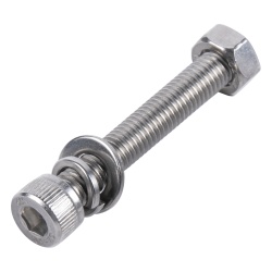 DMT 950-5080-504 1 Tornillo Allen Milimetrico de Acero Inoxidable M8-1.25 x 50/ Con 1 Tuerca 1 Arandela de Presion y 1 Plana / Para Montajes de Modulos Foto Voltaicos .