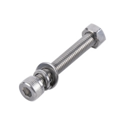 DMT 950-5080-604 1 Tornillo Allen Milimetrico de Acero Inoxidable M8-1.25 x 60/ Con 1 Tuerca 1 Arandela de Presion y 1 Plana / Para Montajes de Modulos Foto Voltaicos .