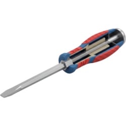 DONG CHENG D090900 Destornillador Plano de Golpe / Punta 6 × 100 mm / Acero Cr-V / Mango Ergonómico Bicolor / Punta Magnetizada - Img 2