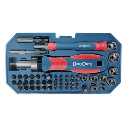 DONG CHENG D092502 Juego de 55 Piezas. Desarmador Magnetico con Puntas Intercambiables.