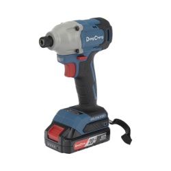 DONG CHENG DCP-L0314-DM Atornillador de Impacto Inalambrico 20V / Motor Brushless / Portabrocas Hexagonal 1/4 in / 90-180 Nm Torque / Bateria 2.0Ah con Maletin