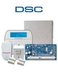 DSC DSC2480066 DSC NEO-LCD-SB -Paquete SERIE NEO con panel HS2032 de 8 zonas cableadas expandible a 32 / Teclado Alfanumerico HS2LCDN / Sensor PIR LC-200 Cableado / 2 contactos cableados / Transformad