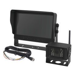 ECCO K7000B-WK Cámara de Reversa Inalámbrica / Monitor LCD 7" / Visión Nocturna IR 18 LEDs / IP69K / Expandible a 4 Cámaras