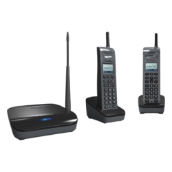 ENGENIUS FREESTYL-SIP2 Sistema Telefonico Inalambrico SIP de Largo Alcance Incluye Base y Dos Telefonos Inalambricos Soporta 10 Cuentas SIP Hasta 4 Llamadas Simultaneas