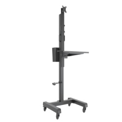 EPCOM INDUSTRIAL EMWFS1U Estacion de Trabajo Movil / Pantallas 17-32 pulgadas / VESA 50x50 a 100x100 mm / Carga 20 kg / Ruedas Bloqueables 360Â° / Altura Ajustable