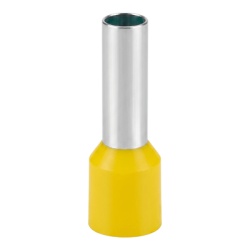 EPCOM POWERLINE E6012 Conector Ferrule / 10 AWG (6 mm²) / Latón Estañado / Aislamiento PVC Amarillo / 25 Piezas