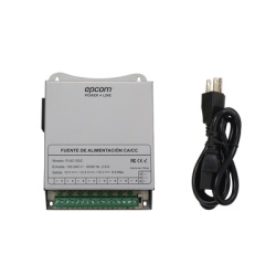 EPCOM POWERLINE PL-8C-15DC Fuente de Poder Metalica / Para 8 Camaras / Ajustables a 12 o 13.5 o 15 Vcc / 8 Amperes / Instalacion en Pared.