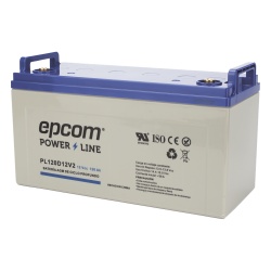 EPCOM POWERLINE PL120D12V2 Batería AGM-VRLA / 12 VCC / 120 Ah / Ciclo Profundo / Sellada Libre de Mantenimiento / Certificación UL / Terminales T4