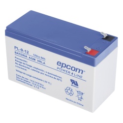EPCOM POWERLINE PL912 Batería 12 Vcc / 9 Ah / UL / Tecnología AGM-VRLA / Para uso en equipo electrónico Alarmas de intrusión / Incendio/ Control de acceso / Video Vigilancia / Terminales F1 / Cargador recomendado CHR-80.