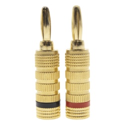EPCOM PROAUDIO EP-BSC-KIT Kit Conector Banana Tipo Tornillo para Bocinas | Instalaciones Profesionales de Audio | Chapado en Oro | Color Negro + Rojo (2 Piezas)