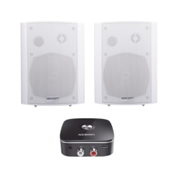 EPCOM PROAUDIO SF775AW/BT Kit Altavoces + Modulo Receptor BT | Montaje en Pared | 2x20W RMS | Material ABS y Reja Metalica | Bracket de Metal | Color Blanco