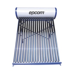 EPCOM STELPWH180 Boiler Solar de 180L Baja Presion con 18 Tubos de Vacio de Mayor Resistencia y Termotanque Inoxidable de Grado Alimenticio 180 L Resistentes a Granizo de Hasta 25 mm/ l Incluye Anodo