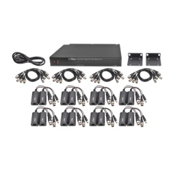 EPCOM TITANIUM KIT-TT-16-PV-TURBO Kit de 16 canales para transmision de ALIMENTACION (NO SOPORTA COAXITRON)( de 36 Vcc a 12 Vcc) y video (HD-TVI) a distancias de hasta 250 m.