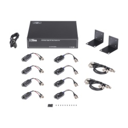 EPCOM TITANIUM KITTT8PVTURBOX Kit de TRANSCEPTOR ACTIVO DE 8 CANALES / VIDEO+PODER en un solo Cable UTP / 150 metros en 4K 200 metros en 5 MP/ Envia 36 Vcc y Recibe 12 Vcc / TODO INCLUIDO PARA RACK /