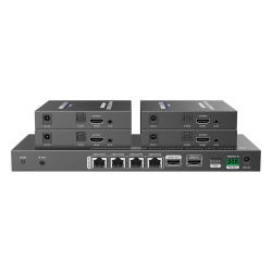 EPCOM TITANIUM TT824 Kit Divisor y Extensor HDMI / Divide 1 Fuente HDMI a 4 Pantallas / Extiende la senal HDMI hasta 70 m / Resolucion 4K @ 60 Hz/ Cat 6/6a/7 / IPCOLOR / CERO LATENCIA / Uso 24/7 / Pue