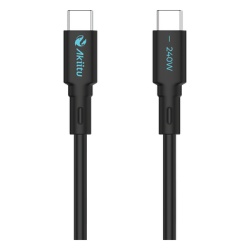EZVIZ AK-PAC24SM-S Cable de Carga USB-C a C / 1 Metro (3.28 Pies) / Tecnologia GaN (Nitruro de Galio) / Fast-Charging / Potencia 240W / Velocidad Transferencia 480 Mbps / Material / Conector Aluminio