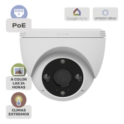 EZVIZ CSH4/POE Camara IP POE Inteligente / 2K 4MP (2304x1296) / IA Deteccion Humano-Vehiculo / Vision Nocturna Color / Audio Bidireccional / IP67 / Almacenamiento MicroSD 512GB