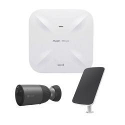 EZVIZ RGRAP6260(G)/BC1C/PS Kit de Camaras Wi-Fi con Access Point/ Incluye 1 Camara de Bateria CS-BC1C / 1 Pane solar Mod. CS-CMT-SOLARPANEL-E / 1 Access Point RG-RAP6260(G)