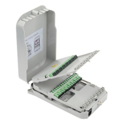FIBERHOME FTB-523-SCA Caja Terminal de Fibra Optica para instalacion en interior montaje en pared 16 acopladores SC/APC monomodo hasta 16 empalmes