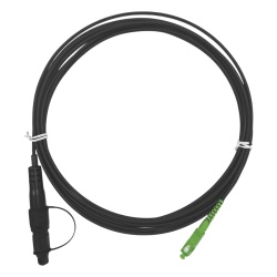 FIBERHOME OFC-S1-BK-SA-H1A-30-5-2601 Jumper de Fibra Optica Conector SC/APC - Conexion a Caja FDP460 Redondo 5 Metros (16.40 Pies) Forro 3 mm G657A2 Negro