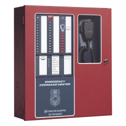 FIRE-LITE ECC-50/100 Centro de comando de emergencia para voceo y evacuacion por voz 50 W ampliable a 100 W 8 circuitos de entrada