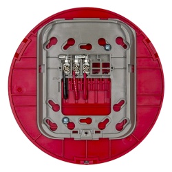FIRE-LITE WAV-CRL Base audiovisual inalambrica direccionable para montaje en techo color rojo linea SWIFT compatible con paneles Fire-Lite