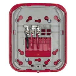 FIRE-LITE WAV-RL Base inalambrica direccionable para montaje en pared color rojo para dispositivos audiovisuales serie L