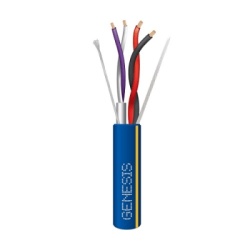GENESIS 1244-106Y Bobina de 305 Metros (1000 Pies) / Cable 2 x 18 + 2 x 22 AWG / Color Azul con Linea Amarilla / Par 22 AWG Blindado / para Aplicaciones de Control de Iluminacion