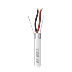 GENESIS 2202-1101 Bobina de 305 Metros (1000 Pies) de Cable 2 x 22 AWG BLINDADO / RISER / Color Blanco / Para Aplicaciones de Audio Seguridad y Control