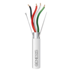 GENESIS 3215-1112 Bobina de 305 Metros (1000 Pies) de Cable 4 x 18 AWG / Plenum / BLINDADO / Tipo FPLP CMP CL3P / Color Natural / Para Aplicaciones en Sistemas de Seguridad Audio Control y otras Aplic