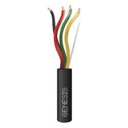 GENESIS 4154-1008 Carrete de Cable de 305 Metros (1000 Pies) / 4 x 14 AWG / Cable Direct Burial / Color Negro / Para Uso en Intemperie / Uso en Aplicaciones en Sistemas de Deteccion de Incendio y Sist