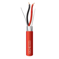 GENESIS 4406-1104 Bobina de 305 Metros (1000 Pies) de Alambre / 2 x 16 AWG / Riser / Para Aplicaciones de Incendio FPLR / Blindado Solido Color Rojo