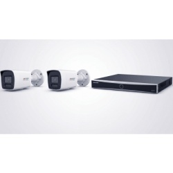 HIKVISION ACUKIT2CAM Kit NVR IP / 8 Canales / 8 Puertos PoE+ / 2 Cámaras Bullet 4 MP / ColorVu 3.0 / Luz Dual 30 m (98.4 ft) / AcuSense / IP67 / H.265+