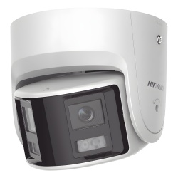 HIKVISION DS-2CD2347G2P-LSU/SL(C) Cámara Turret IP Panorámica / 4 Megapixel / Dual Lente 2.8 mm / 180° / Color 24/7 / Luz Blanca 30 m (98.4 ft) / WDR 130 dB / IP67 / PoE