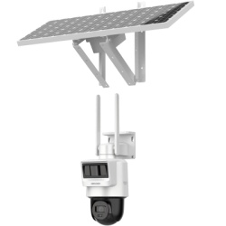 HIKVISION DS-2DE2C400IWG-K/4G/C09S20/LA Kit Solar IP All in One / Doble Deteccion (Radar + PIR) / PT IP 4 Megapixel / Lente 2.8 mm / Panel Solar / Bateria de Respaldo de Litio 90Wh (Hasta 2 dias) / Co