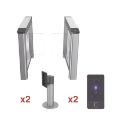 HIKVISION DS-K3B220-KIT Kit de Torniquete con Terminales Faciales incluidas / Montajes Incluidos / Izquierdo y Derecho / Carril de 90 cms / 3 000 000 MCBF / 4 Pares de IR