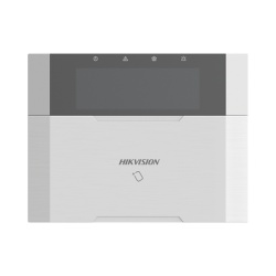 HIKVISION DS-PK1-LRT-HWB Teclado de alarma / Pantalla LCD / Lector RFID integrado / 2 zonas cableadas / 1 salida de alarma / 64 llaveros / 12VCC / 150x115x28 mm / 5.9x4.5x1.1 in
