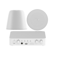 HIKVISION DSQAEKIT0530/ST Kit de amplificador compatible con Spotify | Bluetooth | 2 Altavoces Colgantes | sistema 100v | 2 canales con control de volumen independiente | música ambiental