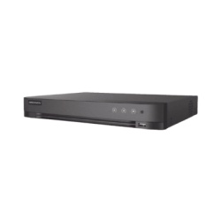 HIKVISION IDS-7216HQHI-M1/H/XT DVR Pentahíbrido / 24 Canales / 16 TurboHD + 8 IP / 5 Megapixel Lite / Reconocimiento Facial / Audio Bidireccional / H.265+ / HDMI y VGA Full HD