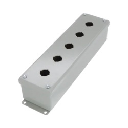 HOFFMAN E5PBG Gabinete Tipo Pushbutton De 5 Botones de 22.5 mm NEMA 12 IP65 de 317 x 83 x 70 mm de Acero Color Gris